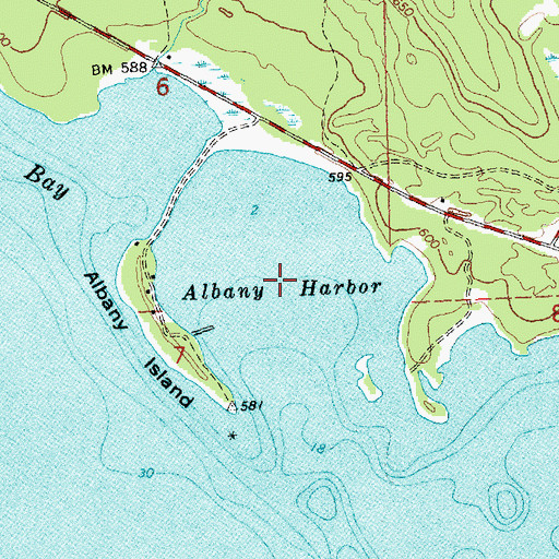 Topographic Map of Albany Harbor, MI