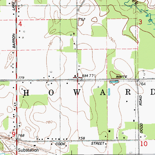 Topographic Map of Allen School, MI