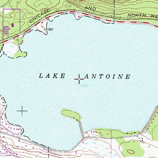 Topographic Map of Lake Antoine, MI