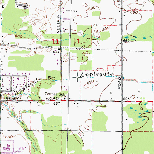 Topographic Map of Applegate Drain, MI