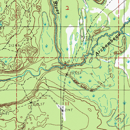 Topographic Map of Archambeau Creek, MI