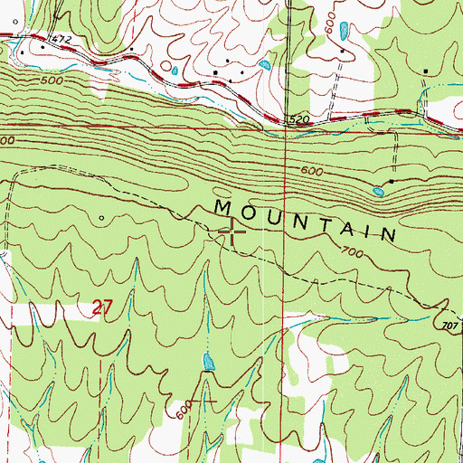 Topographic Map of Mountain Spring School (historical), AR