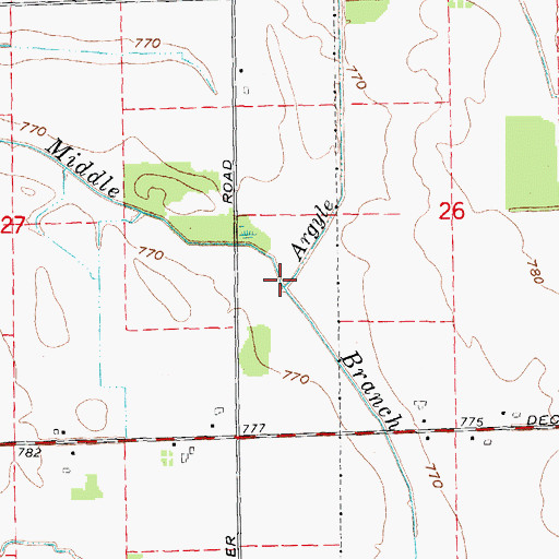 Topographic Map of Argyle Drain, MI