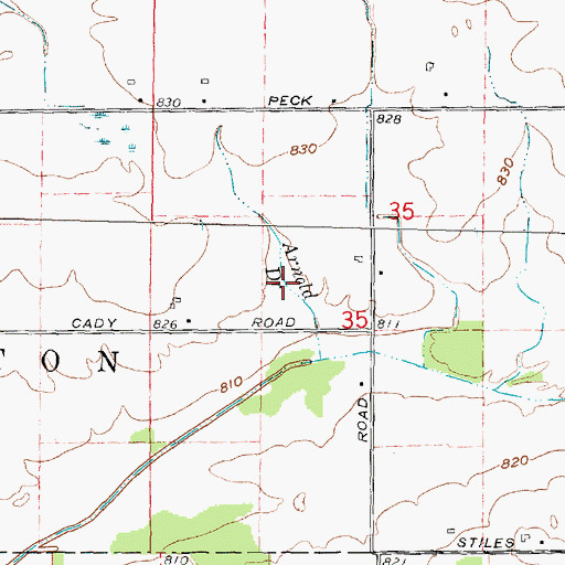 Topographic Map of Arnold Drain, MI