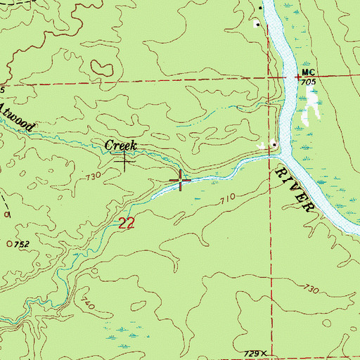 Topographic Map of Atwood Creek, MI