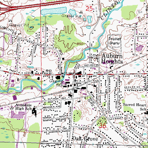 Topographic Map of Auburn Heights, MI