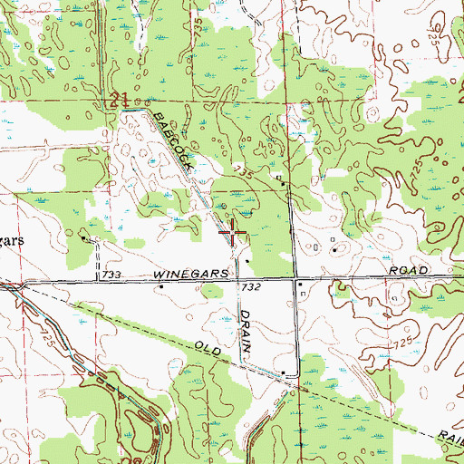 Topographic Map of Babcock Drain, MI