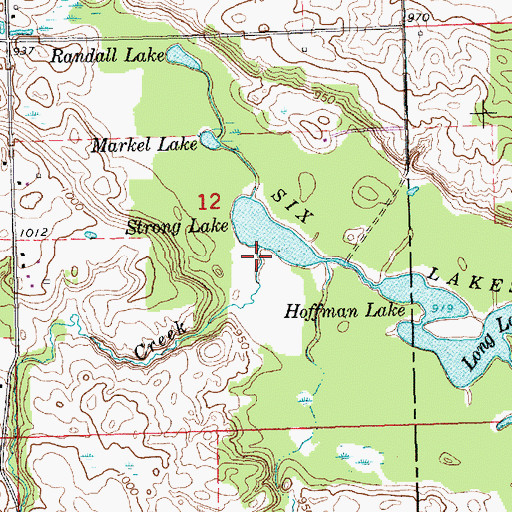 Topographic Map of Bamber Creek, MI