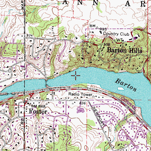 Topographic Map of Barton Pond, MI