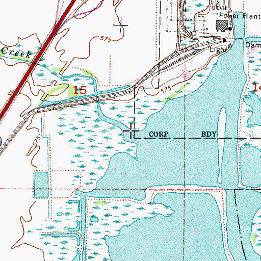 Topographic Map of Bay Creek, MI