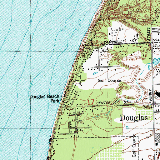 Topographic Map of Beachmont, MI