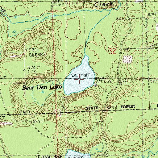 Topographic Map of Bear Den Lake, MI