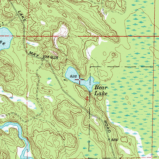 Topographic Map of Bear Lake, MI