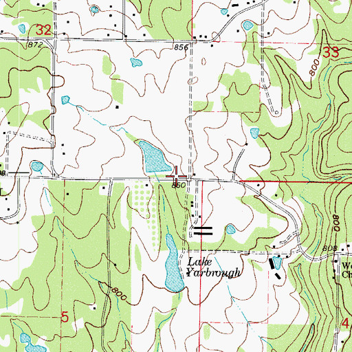 Topographic Map of Double Springs Church (historical), AR