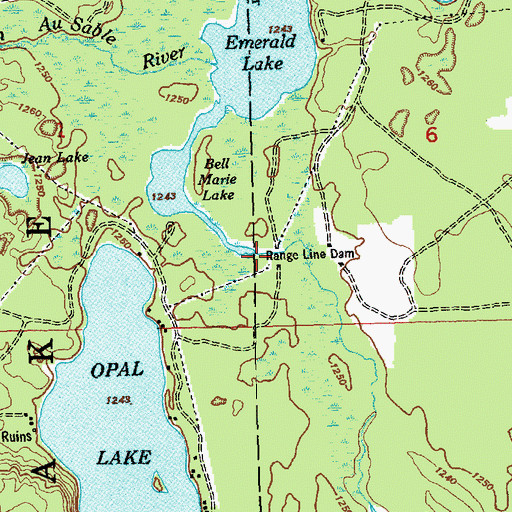 Topographic Map of Bell Marie Lake, MI