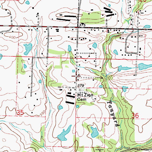 Topographic Map of Mount Zion Church (historical), AR