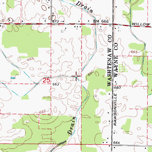 Topographic Map of Big Marsh Drain, MI