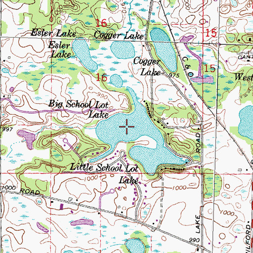 Topographic Map of Big School Lot Lake, MI