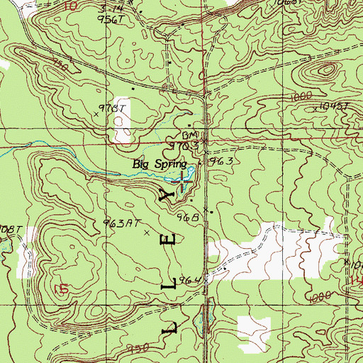Topographic Map of Big Spring, MI