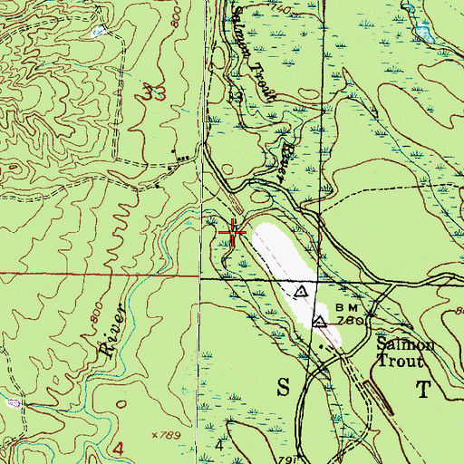 Topographic Map of Big Valley Creek, MI