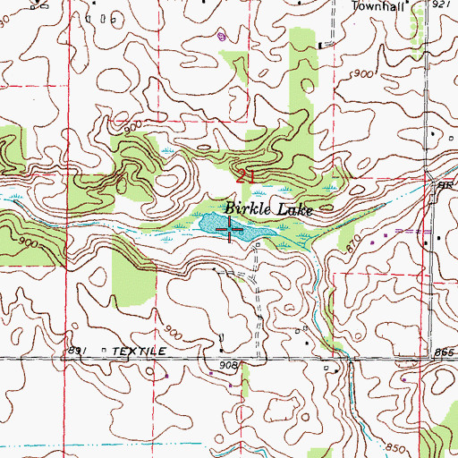 Topographic Map of Birkle Lake, MI