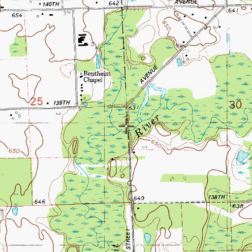 Topographic Map of Black Creek, MI