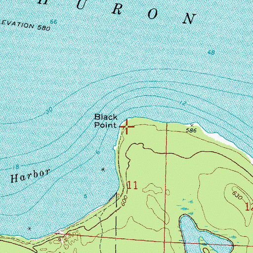Topographic Map of Black Point, MI