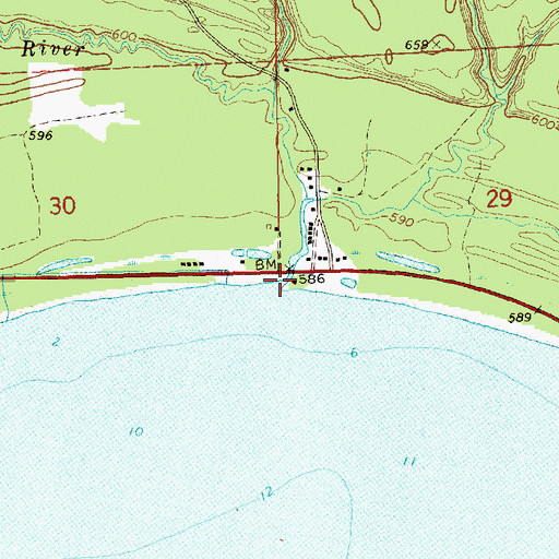 Topographic Map of Black River, MI