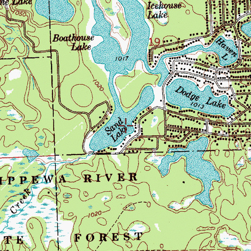Topographic Map of Boathouse Lake, MI
