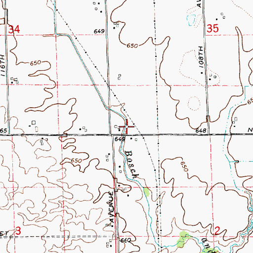 Topographic Map of Bosch and Hulst Drain, MI