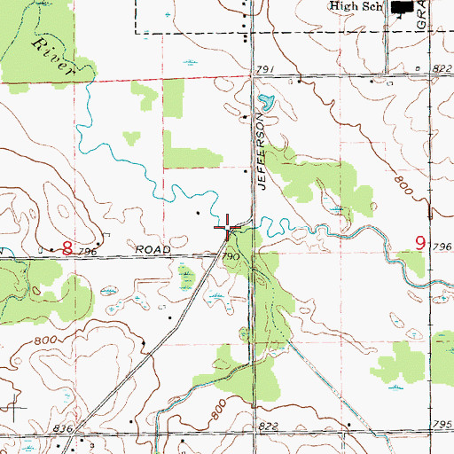 Topographic Map of Bottom Creek, MI