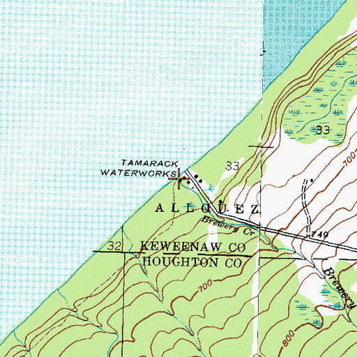 Topographic Map of Brewery Creek, MI