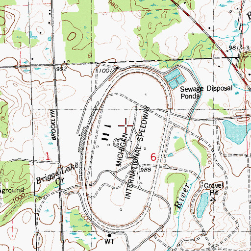 Topographic Map of Briggs Lake Creek, MI