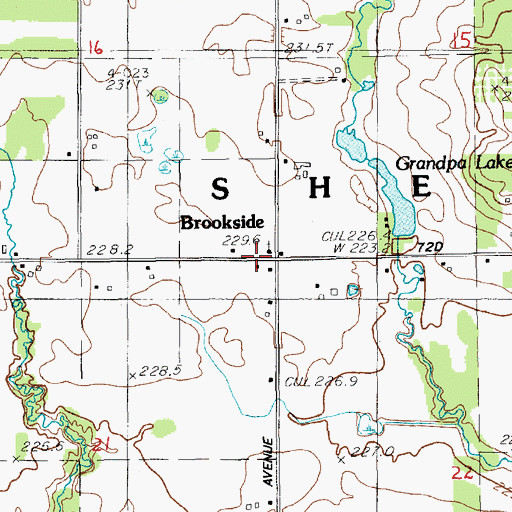 Topographic Map of Brookside School, MI