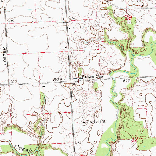 Topographic Map of Brown Cemetery, MI