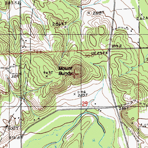 Topographic Map of Mount Bundy, MI