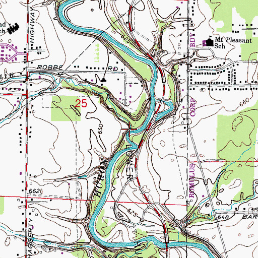 Topographic Map of Bunton Drain, MI