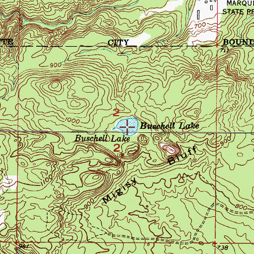 Topographic Map of Buschell Lake, MI