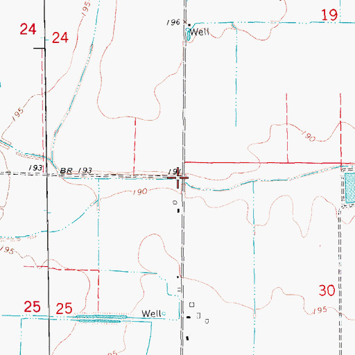 Topographic Map of Main Ditch, AR