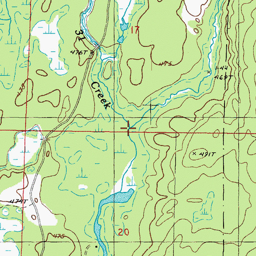 Topographic Map of Camp Creek, MI