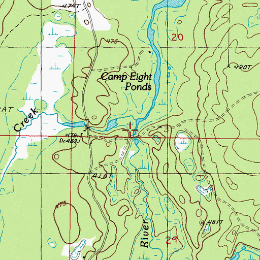 Topographic Map of Camp Eight Creek, MI