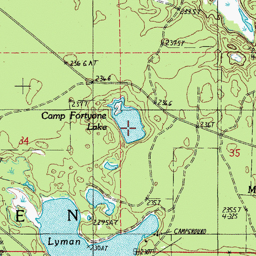 Topographic Map of Camp Fortyone Lake, MI