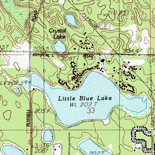 Topographic Map of Camp Hardy, MI