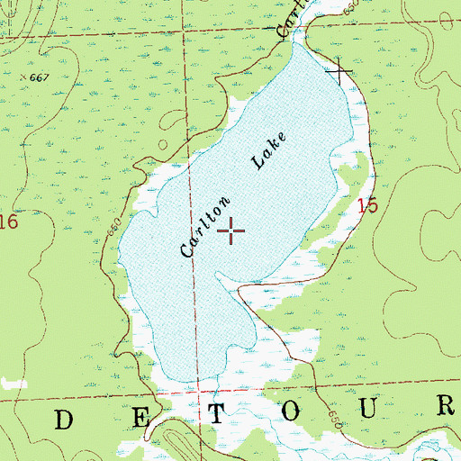 Topographic Map of Carlton Lake, MI