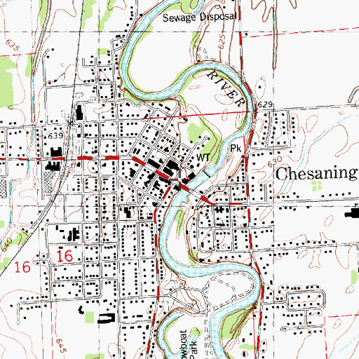 Topographic Map of Chesaning, MI