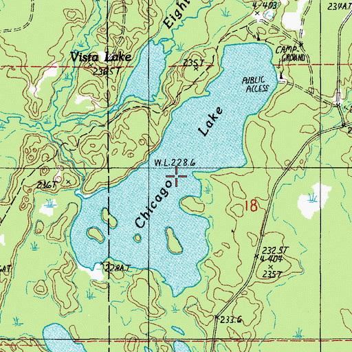 Topographic Map of Chicago Lake, MI