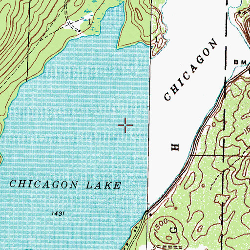 Topographic Map of Chicagon Lake, MI
