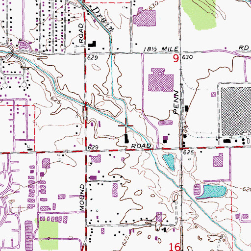 Topographic Map of Chrissman Drain, MI