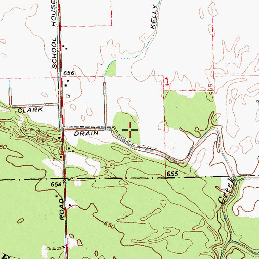 Topographic Map of Clark Drain, MI