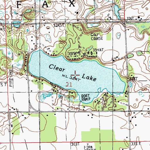 Topographic Map of Clear Lake, MI